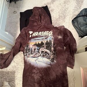Thrasher Kids Tie-Dye Brown Hoodie